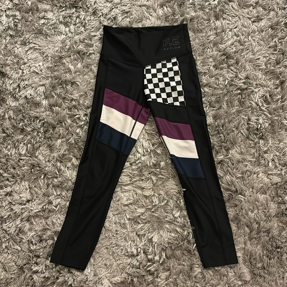 P.E Nation The Check Hook High Rise Leggings